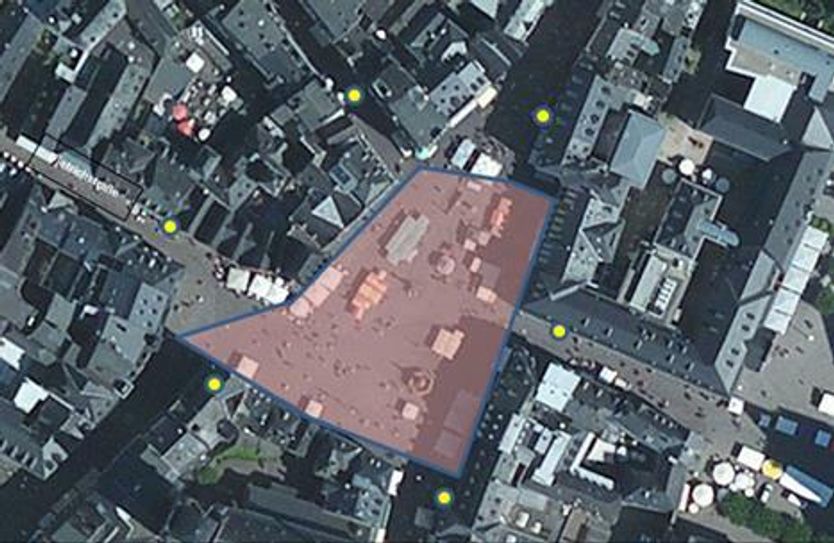 Videoüberwachung im Bereich des Hauptmarktes. Foto: Polizei