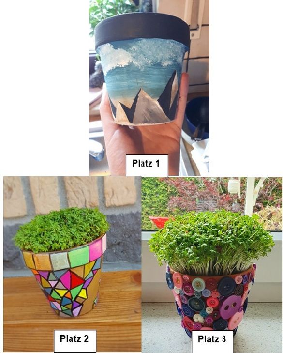Beim Gestalten der Töpfe war Kreativität gefragt. Foto-Collage: Stadt Mayen