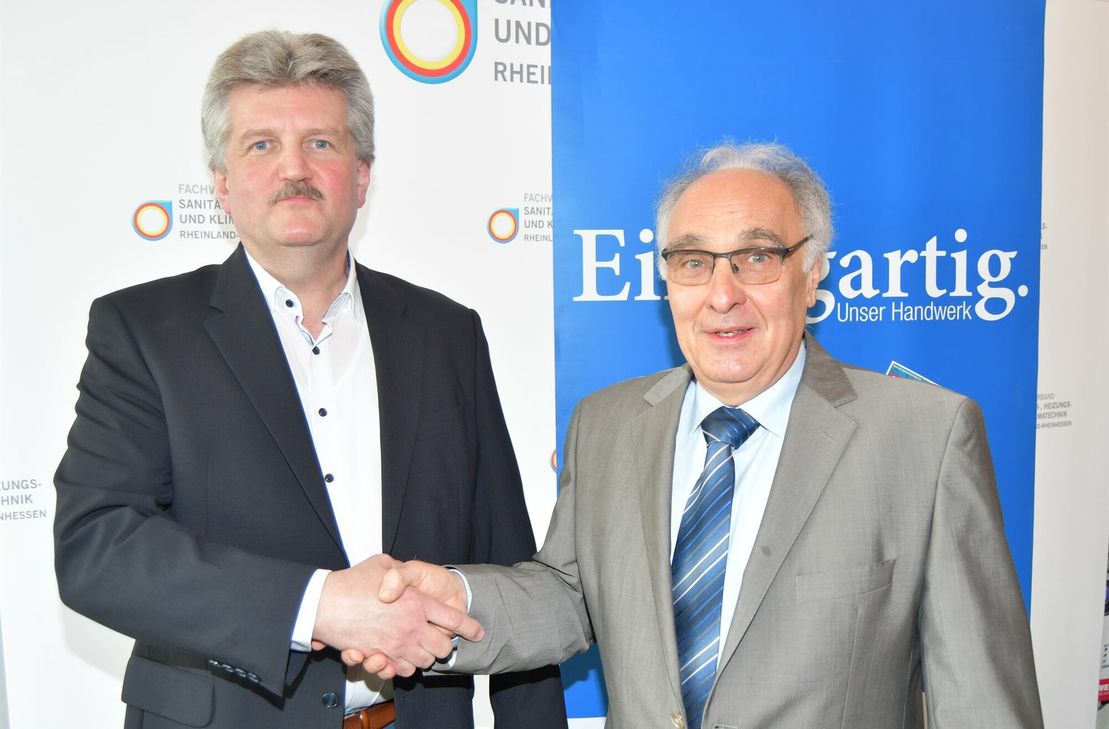 Andreas Imig und Fritz Linn (neuer und alter Obermeister der Innung.