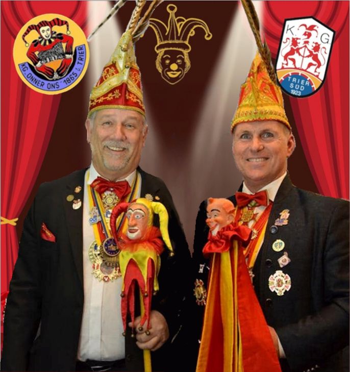 Sitzungspräsidenten der Karnevalsgemeinschaft Onner Ons & Trier-Süd Harald Reinhard und Christian Klein