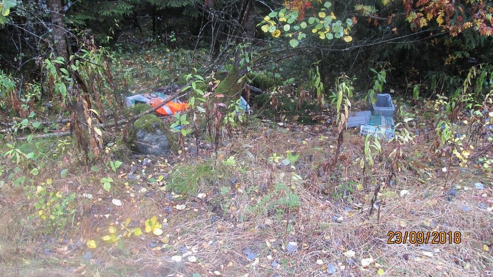 In einem Waldstück zwischen Waldkönigen und Dockweiler wurde illegal Müll entsorgt. Foto: Polizei Daun