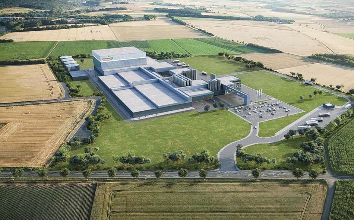 Eine Computeranimation zeigt das Mechernicher Hochwald-Werk, eine der modernsten Molkereien Europas, nach seiner Fertigstellung 2021. Animation: Hochwald Foods GmbH/Corporate Communications/pp/Agentur ProfiPress