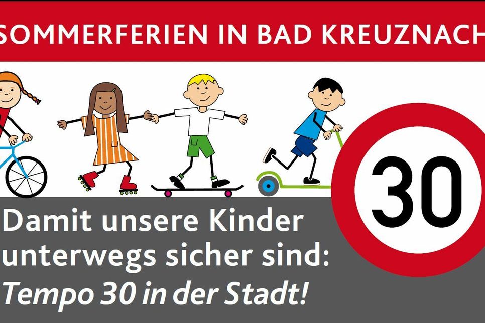 Alle Autofahren werden in Bad Kreuznach mit speziellen Ortseingangsschilder aufgefordert, Tempo 30 im Stadtgebiet zu fahren.
