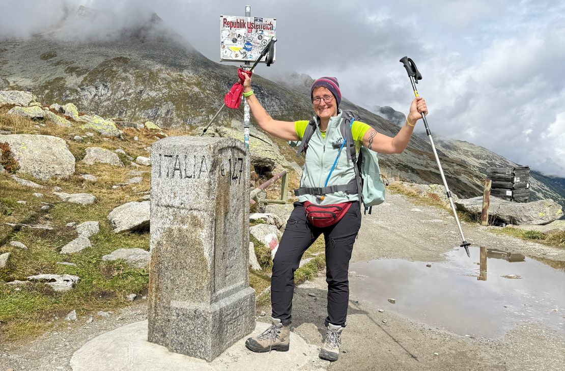 Die Wanderung führte Claudia Herr bis nach Italien.