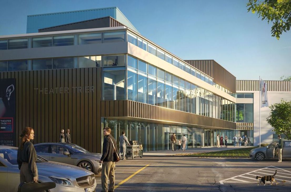 Der neue Orchesterprobesaal, der sich in Richtung Augustinerhof erstreckt, ermöglicht durch die Glasfassade Einblicke ins Innere des Theaters. Der Anbau ist allerdings nicht mehr so gläsern wie ursprünglich einmal angedacht, was vor allem mit der Akustik zusammenhängt.