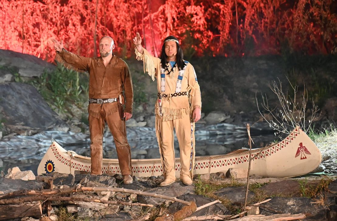 Old Shatterhand (Frank Lempges) und Winnetou (Thomas Müller) - 2023 in der Aufführung von "Der Schatz im Silbersee"