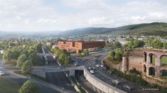 Visualisierung des Komplexes aus der Luftperspektive.