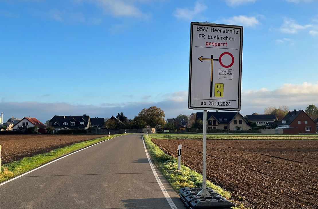 Die Ortsdurchfahrt Dürscheven (B56) ist am Wochenende gesperrt. (Klicken zum Vergrößern)
