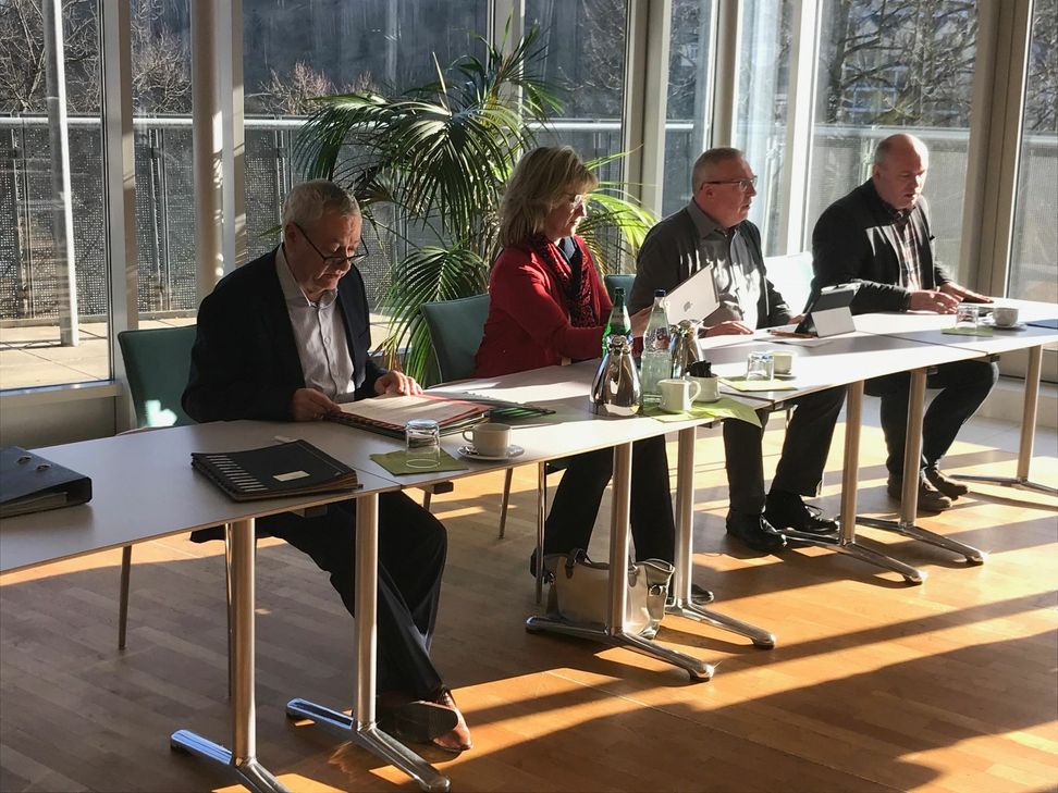 Von links: Landrat Manfred Schnur und die Kreisbeigeordneten Anke Beilstein, Bernd Schuwerack und Thomas Basten.