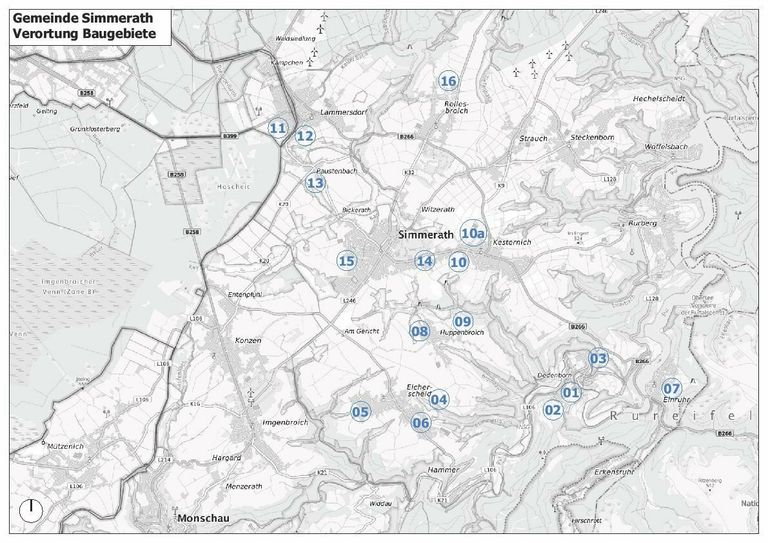 17 Baugebiete in neun Dörfern der Gemeinde Simmerath wurden untersucht - 15 sollen umgesetzt werden.