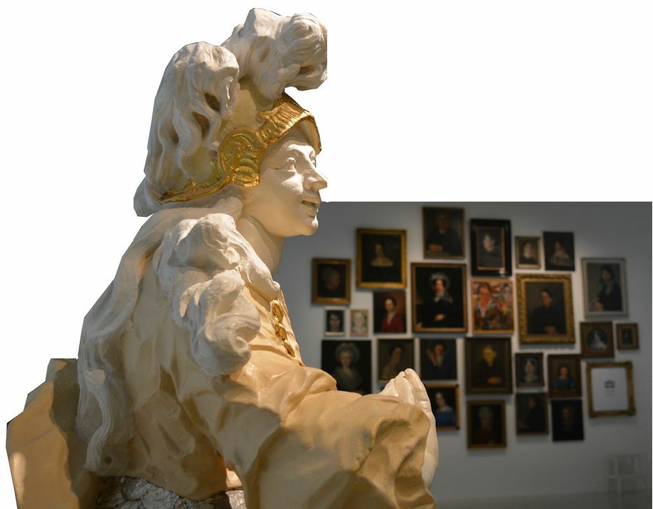 Minerva, Statue von Ferdinand Tietz, in der Sonderausstellung »Die bessere Hälfte« im Stadtmuseum Simeonstift: Zum Frauentag findet hier eine Führung statt. Foto: Neumann