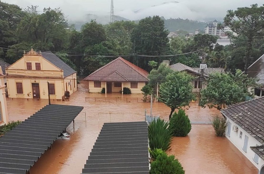 Überschwemmung in der Simmerner Partnerstadt Igrejinha in Rio Grande do Sul.