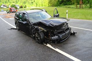 Auf der L 46 bei Gemünden kam es zu einem Verkehrsunfall. Foto: Polizei