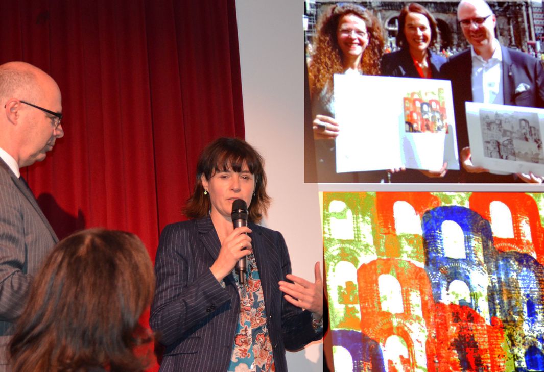 Anja Streese bei der Vorstellung der Trierer Kulturaktie 2018 kürzlich auf dem Stiftertag der Kulturstiftung Trier. Foto: Finkenberg