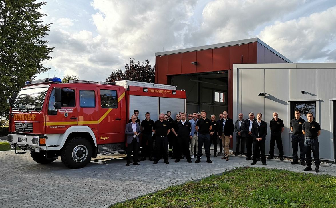 Das neue Gerätehaus der Rollesbroicher Feuerwehr am Konertzweg wurde im Rahmen einer kleinen Feier eingeweiht. Foto: Hoffmann