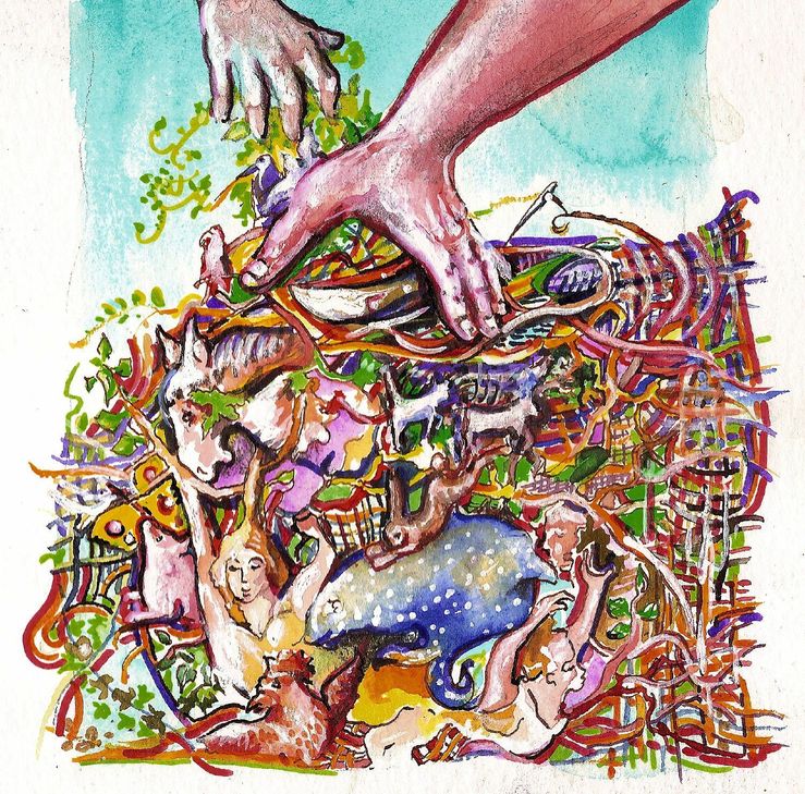 Was wir mit den Händen schaffen, / ist und bleibt ein Unikat, / Weben, malen, schnitzen, wirken, / von der Früh bis nachts um spat, / Manufakturs Tun und Wirken / Scheint für viele zauberhaft, / Denn die Welt wird schön und bunter, / Wenn er Manufakten schafft. Maf Räderscheidt