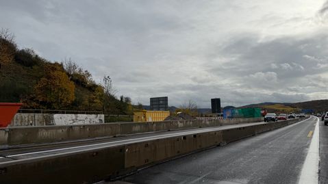 Baustelle auf der A1, am Autobahndreieck Trier