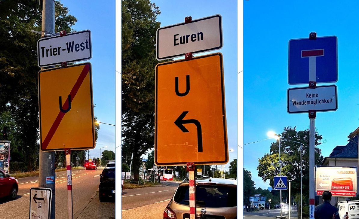 Im Straßenverlauf folgen weitere Schilder - für manche Verkehrsteilnehmer wohl etwas verwirrend