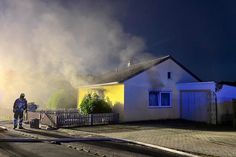 Kellerbrand in einem Wohnhaus.
