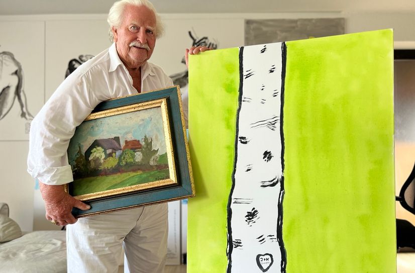 Der Liebesbaum mit dem Herz für seine Frau und sich ist eines von über 50 Acrylbildern, die Klaus König in den letzten Wochen gemalt hat. Schn in jungen Jahren hat er gemalt, damals noch in seiner früheren Heimat Sachsen.