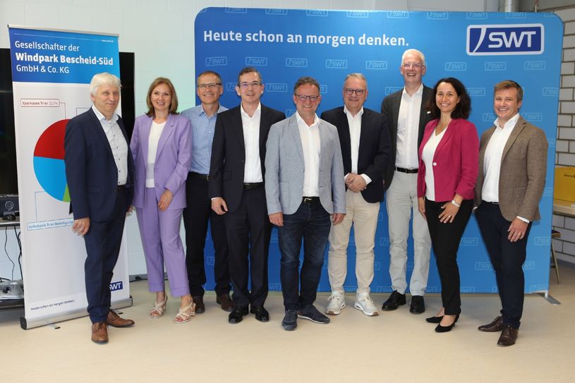 Regionale AKteure für die Energiewende: die Stadtwerke Trier (SWT), die Regionalwerke Trier Saarburg (RTS), die Sparkasse Trier, die Volksbank Trier sowie der Tabakhersteller JTI