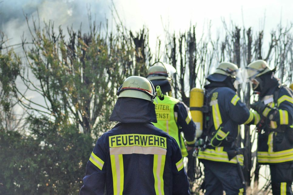 Durch das schnelle Eingreifen der Stadtfeuerwehr Heimbach konnte bei einem Heckenbrand in Hasenfeld Schlimmeres verhindert werden. Foto: Feuerwehr