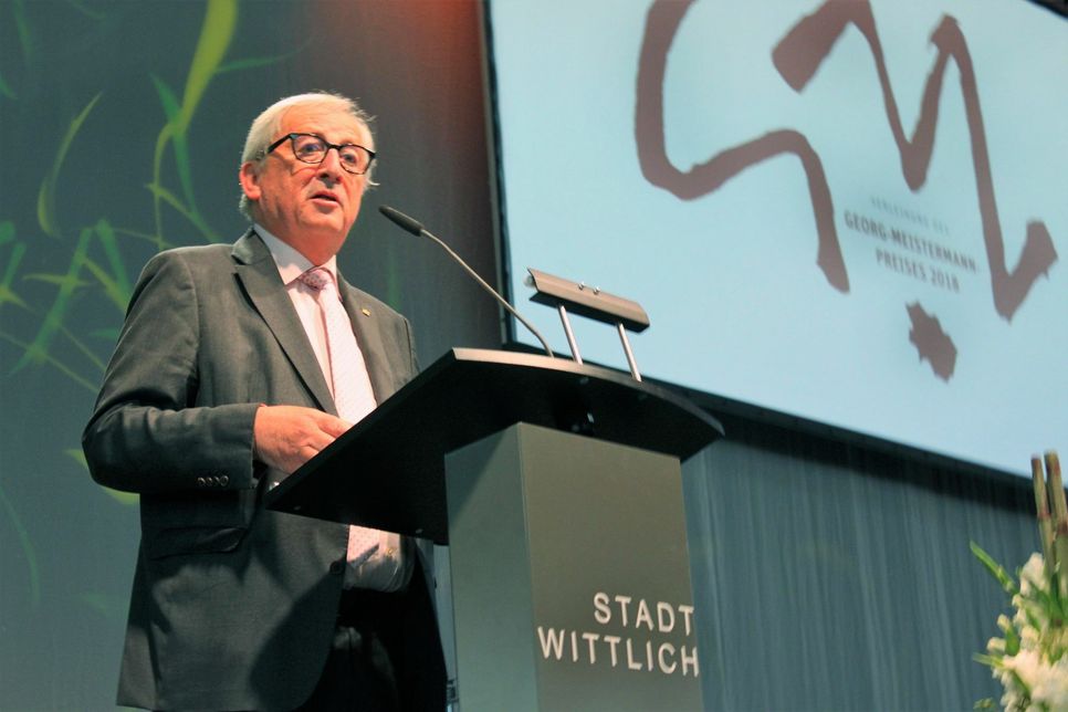 Eu-Präsident Jean-Claude-Juncker nutzt die Preis-Verleihung, um auf die Bedeutung Europas in einer globalisierten Welt hinzuweisen.