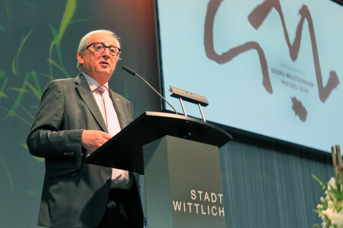 Eu-Präsident Jean-Claude-Juncker nutzt die Preis-Verleihung, um auf die Bedeutung Europas in einer globalisierten Welt hinzuweisen.