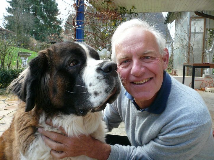 Dr. Immanuel Birmelin mit Bernhardiner Wisla. Foto: Privat