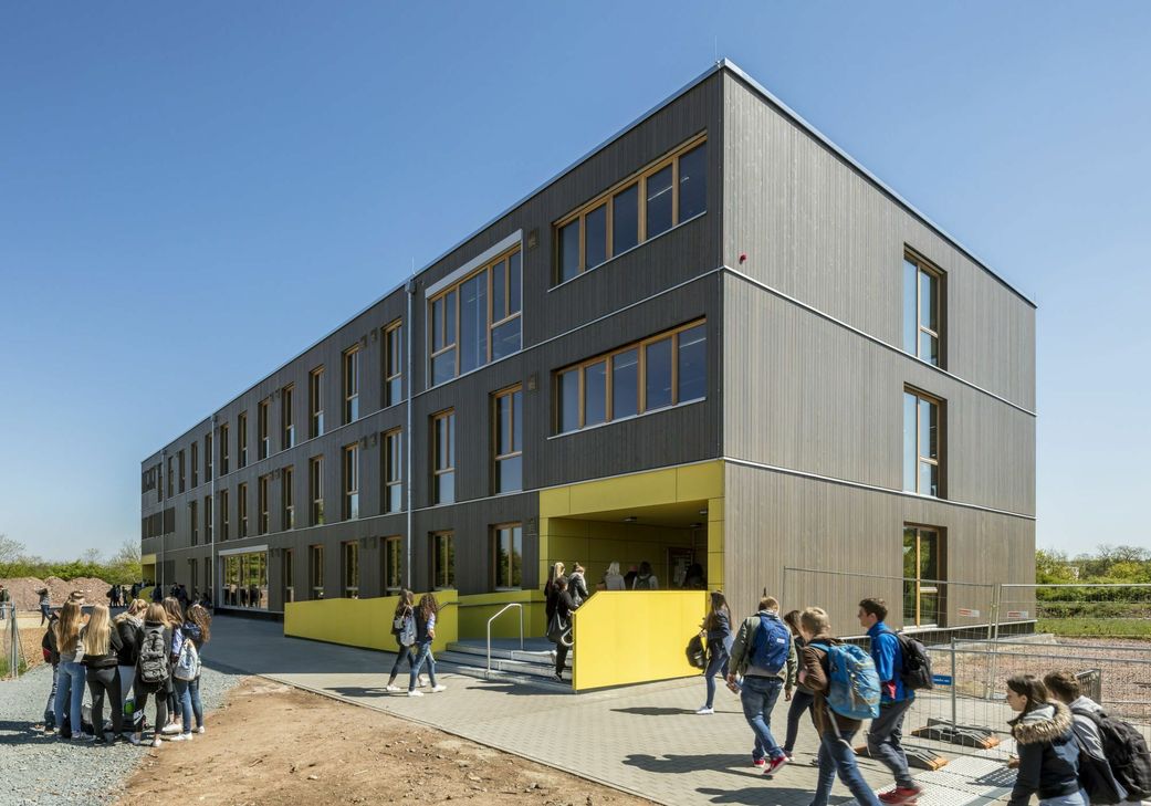 Das temporäre Schulgebäude "MobiSkul". Foto: Thomas Ott