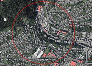 Der Evakuirungsradius für die Entschärfung der Weltkriegsbombe in Prüm.