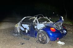 Völlig ausgebrannt: Ein VW Beetle.