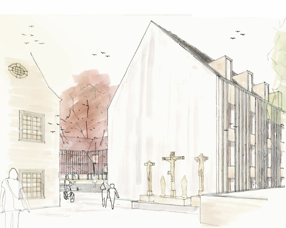 Risszeichnungen des neuen Studentenwohnheims. Foto: Architekten Stein Hemmes Wirtz Partnerschaftsgesellschaft mbB