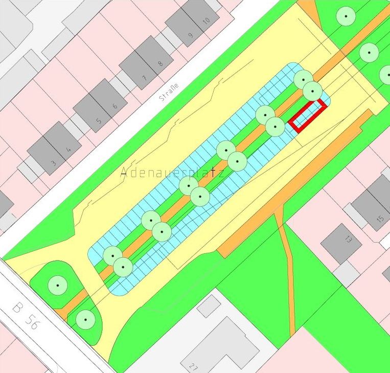 Eine der beiden neu eingerichteten Elterntaxi-Zonen befindet sich im Bereich der Haltestellen für den Schülerbusverkehr am Adenauerplatz. Foto: Stadt Zülpich / Julia Schneider