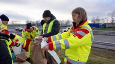 Das Team der Aktion an der Raststätte Hochwald.