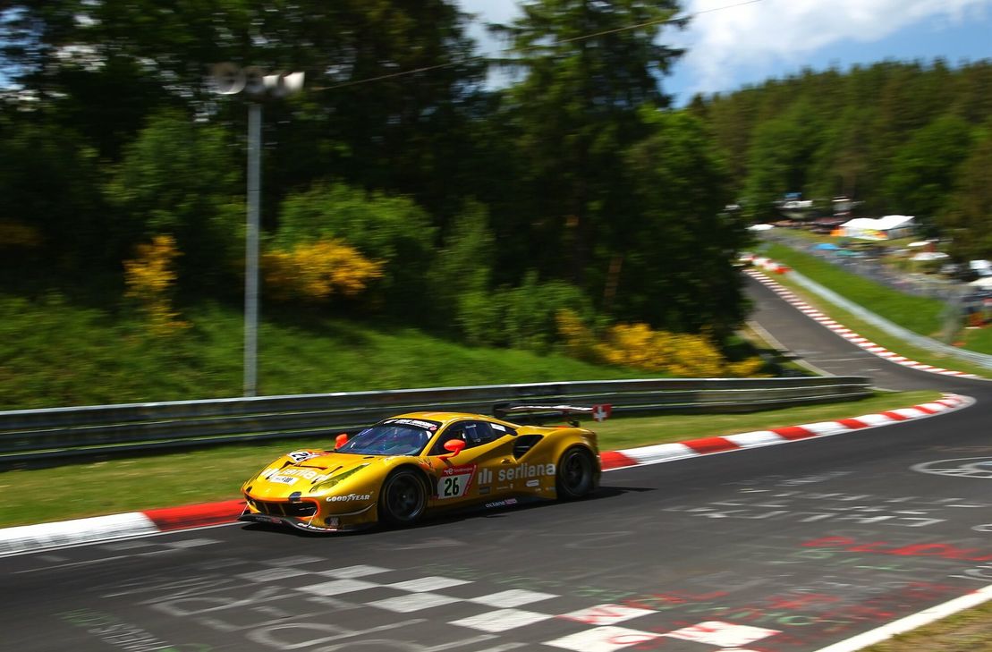 Luca Ludwig schaffte mit Ferrari 488 GT3 EVO 20 #26 von octane 126 den Sprung auf den ersten Startplatz der ADAC TotalEnergies 24h Nürburgring.