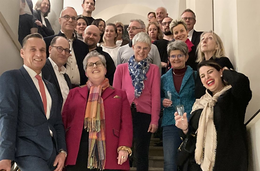 Bürgermeister Joachim Rodenkirch und Claudia Jacoby, Vorsitzende vom Verein Stadtmarketing, hatten die Mitglieder des Vereins ins Alte Rathaus zum Neujahrsempfang eingeladen