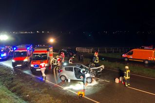 Die Unfallstelle auf der B 49 zwischen Wittlich und Wittlich-Bombogen