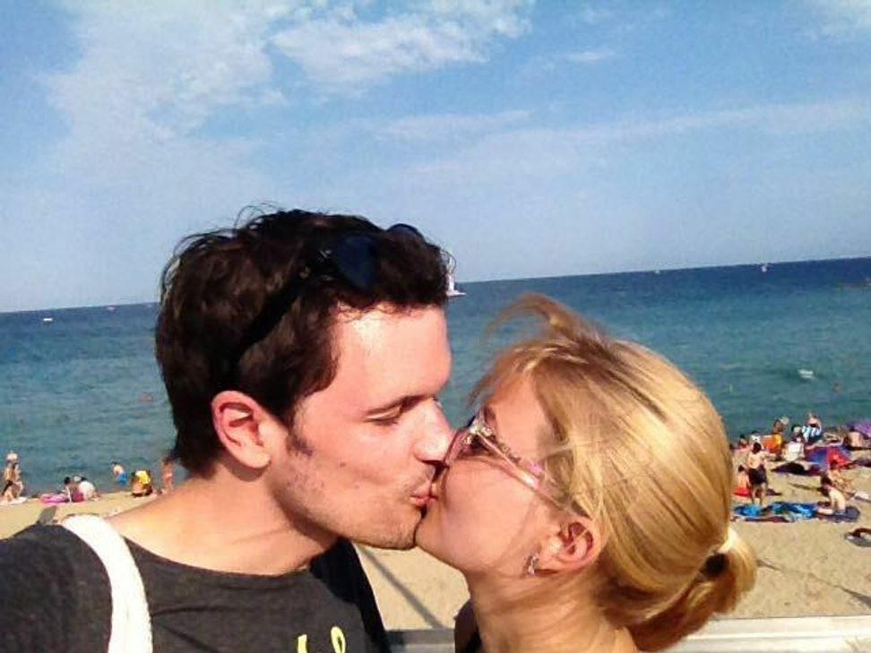 Ob in den Flitterwochen in Barcelona...