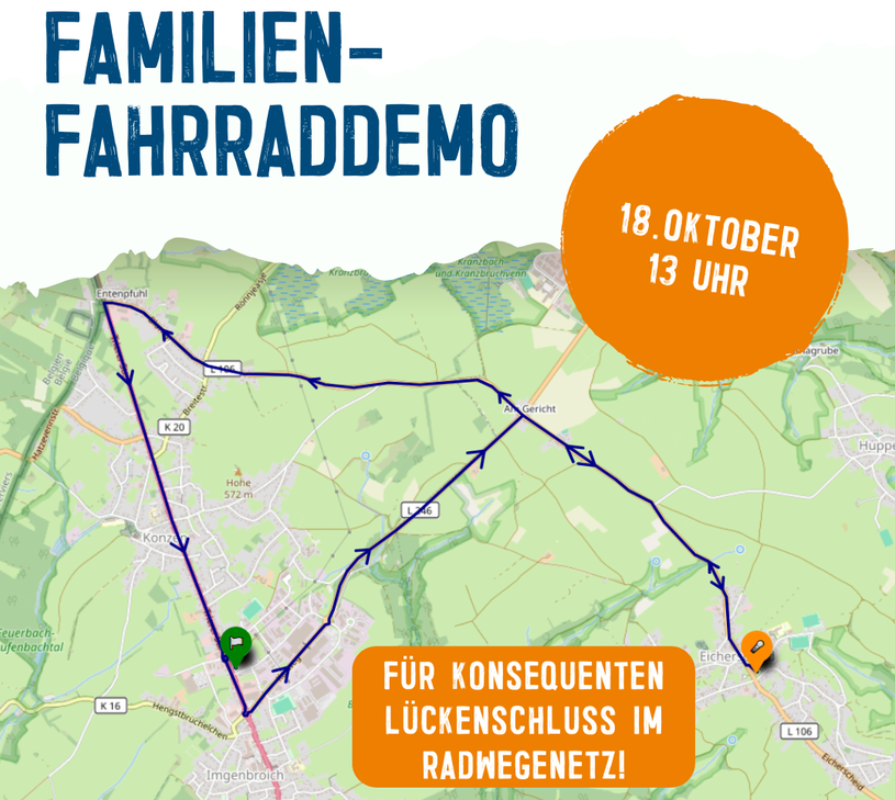 Der ADFC ruft zur Familien-Fahrraddemo auf, um Bewegung in den Radweg an der Blumgasse zu bringen.