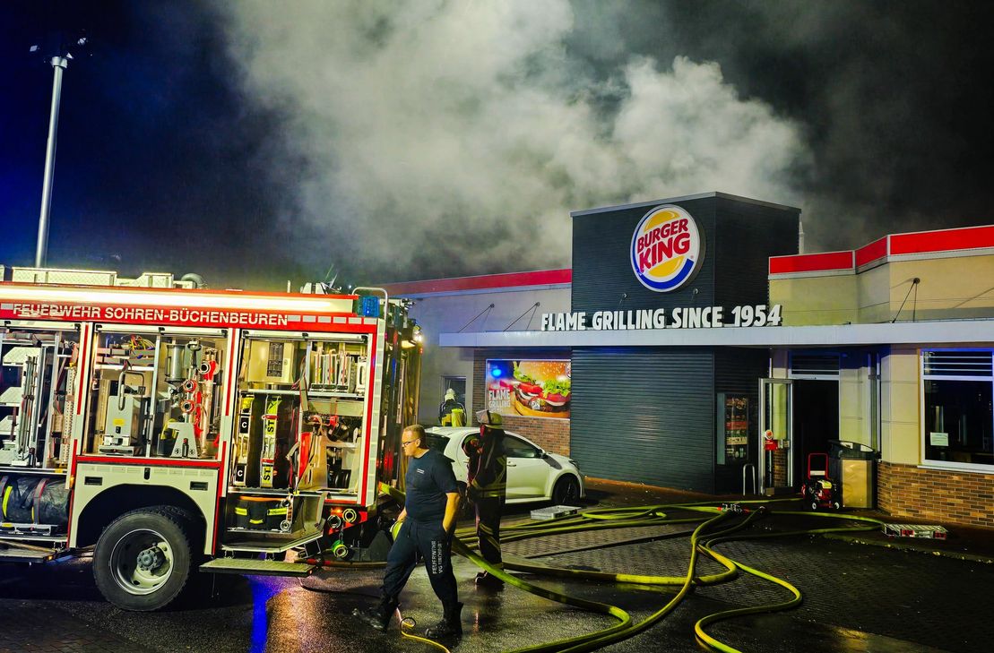 Brand in der Burger King-Filiale in Lautzenhausen.