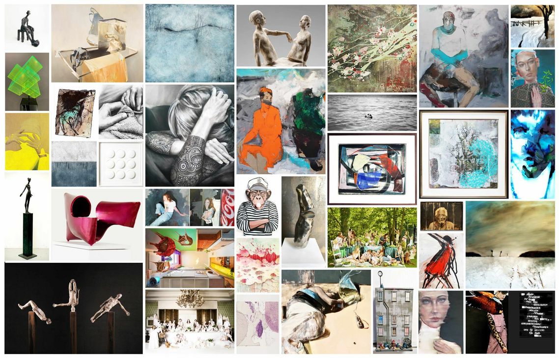 Eine Auswahl als Vorgeschmack: Internationale Künstler stellen Malerei, Fotografie, Grafik und Skulpturen im Sommer bei der BitburgART aus. Collage: Overhead Gallery