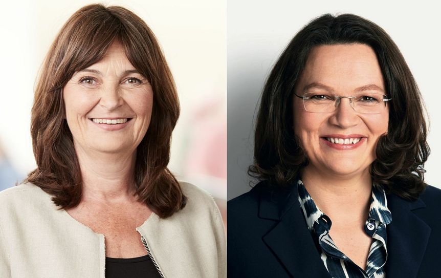 Mechthild Heil (CDU, li.) hat das Direktmandat für den Wahlkreis 198 gewonnen. Andrea Nahles (SPD, re.) zieht über die Landesliste in den 19. Deutschen Bundestag ein. Fotos: Privat