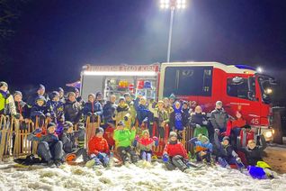 Rodelspaß in Kirn dank Feuerwehr.