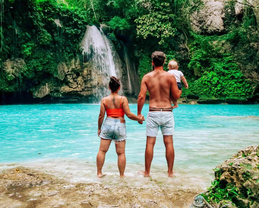 Die Kawasan-Falls auf Cebu.  Foto: Hammock Family