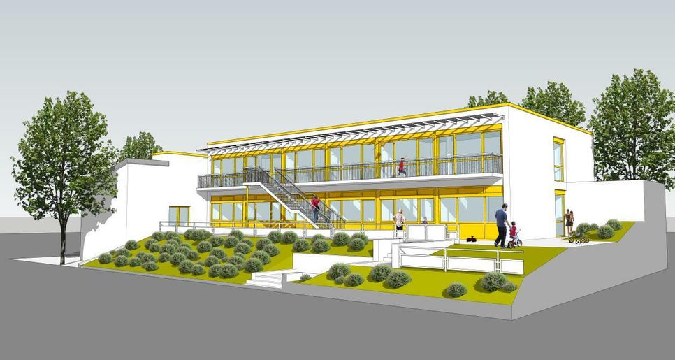 So soll das neue Kita-Gebäude aussehen.
