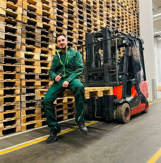 Adnan Catic wurde Vierter bei der Deutschen Meisterschaft im Staplerfahren.