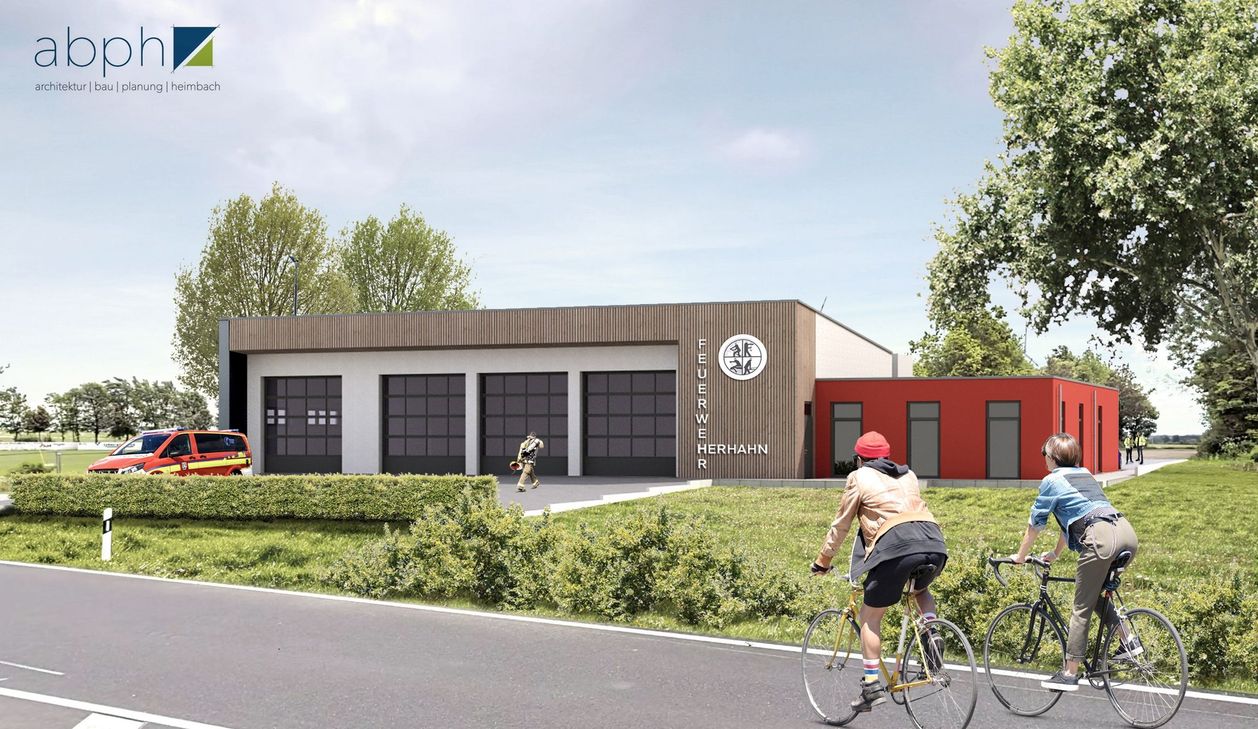 So soll es einmal aussehen: Ansicht des neuen Feuerwehrgerätehauses in Herhahn.
