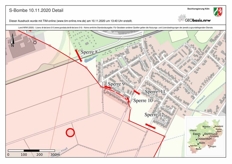 Detailaufnahme des Evakuierungsgebietes. Quelle: Kreisstadt Euskirchen