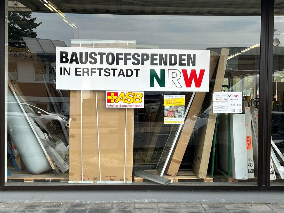 Das Baustoffspendenlager in Erftstadt bleibt bis Anfang Dezember 2023 geöffnet.